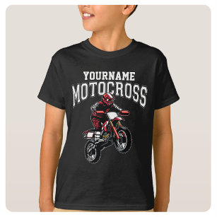 Personalised Motocross Dirt Bike Rider Racing  T-Shirt