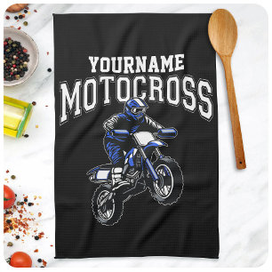 Personalised Motocross Dirt Bike Rider Racing  Tea Towel
