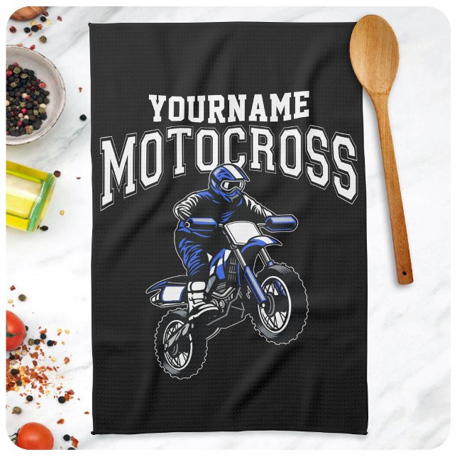 Personalised Motocross Dirt Bike Rider Racing  Tea Towel (Creator Uploaded)