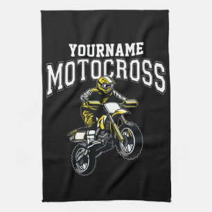 Personalised Motocross Dirt Bike Rider Racing  Tea Towel