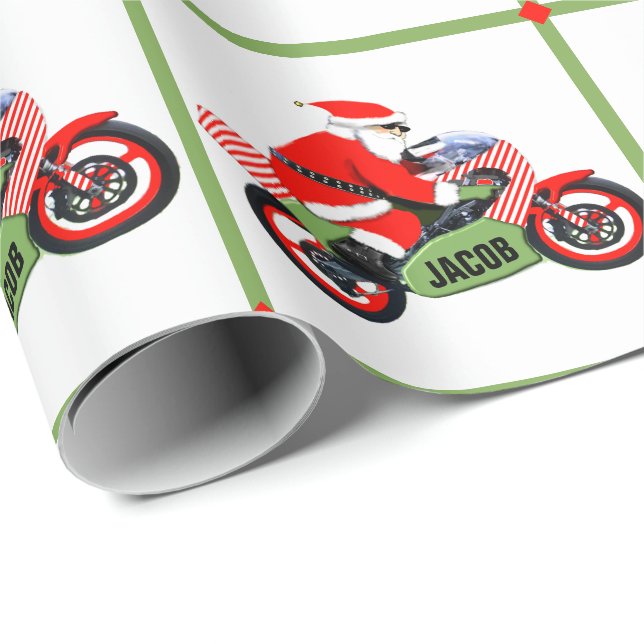 Personalised Motocross Gift Wrapping Paper (Roll Corner)