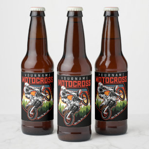 Personalised Motocross Racing Dirt Bike Trail Ride Beer Bottle Label