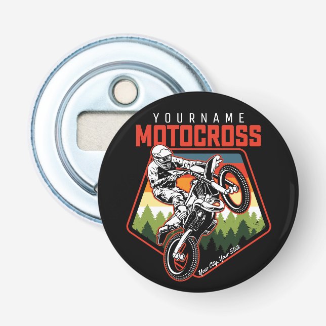 Personalised Motocross Racing Dirt Bike Trail Ride Bottle Opener (Front)