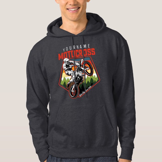 Personalised Motocross Racing Dirt Bike Trail Ride Hoodie (Front)
