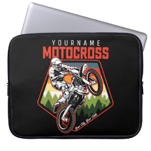 Personalised Motocross Racing Dirt Bike Trail Ride Laptop Sleeve