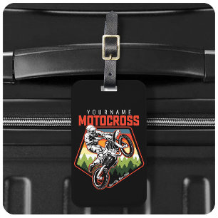 Personalised Motocross Racing Dirt Bike Trail Ride Luggage Tag