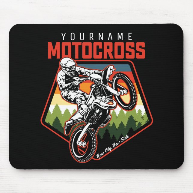 Personalised Motocross Racing Dirt Bike Trail Ride Mouse Pad (Front)