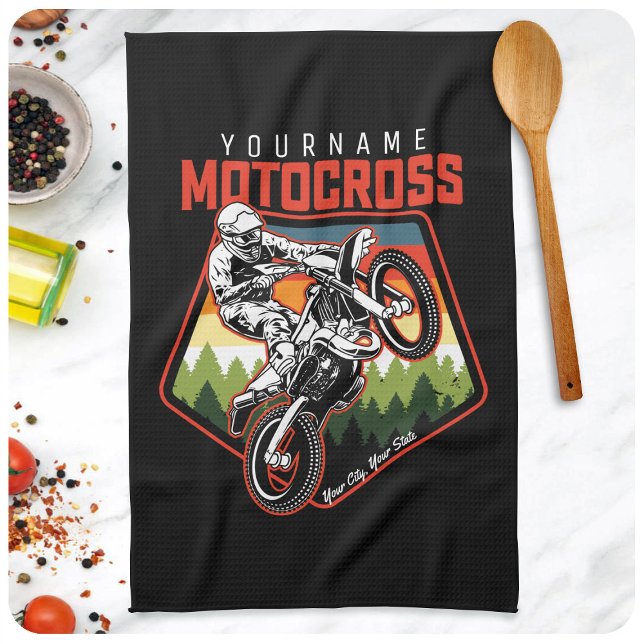 Personalised Motocross Racing Dirt Bike Trail Ride Tea Towel (Creator Uploaded)