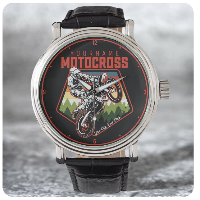 Personalised Motocross Racing Dirt Bike Trail Ride Watch (Creator Uploaded)
