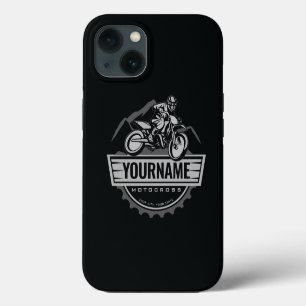 Personalised Motocross Rider Dirt Bike Hill Racing iPhone 13 Case