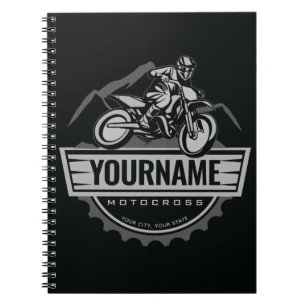 Personalised Motocross Rider Dirt Bike Hill Racing Notebook