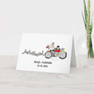 Personalised Motorbike Bride and Groom Wedding Card
