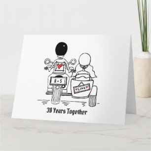 Personalised Motorbike & Sidecar Anniversary Card