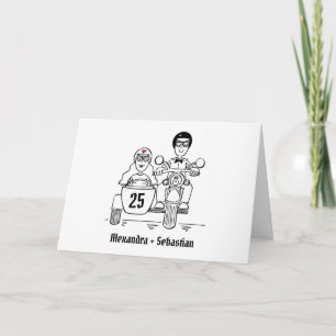 Personalised Motorbike & Sidecar Anniversary Card