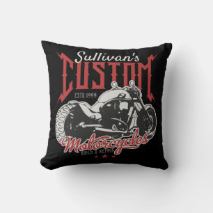 Personalised Motorcycle Big Bad Bike Biker Garage Cushion