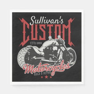 Personalised Motorcycle Big Bad Bike Biker Garage Napkin