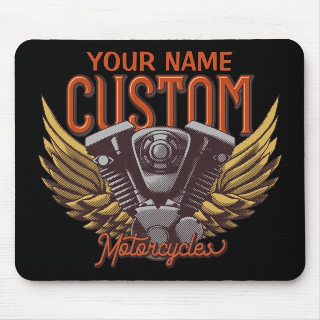  Personalised Motorcycle Eagle Wings Biker Garage  Mouse Pad (Front)