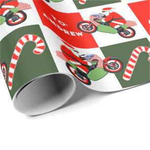 Personalised Motorcycle Holiday Gift Wrapping Pape Paper
