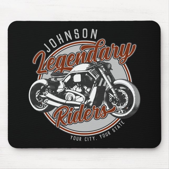 Personalised Motorcycle Legendary Rider Biker NAME Mouse Pad (Front)
