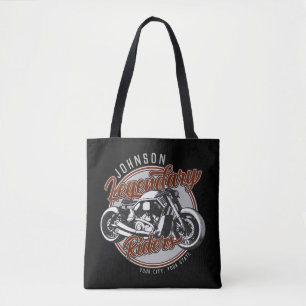Personalised Motorcycle Legendary Rider Biker NAME Tote Bag
