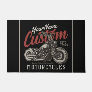 Personalised Motorcycle Rebel Cruiser Biker Garage Doormat