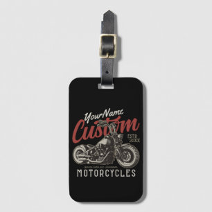 Personalised Motorcycle Rebel Cruiser Biker Garage Luggage Tag