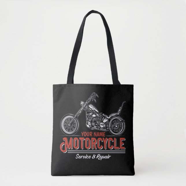 Personalised Motorcycle Service Biker Repair Shop  Tote Bag (Front)
