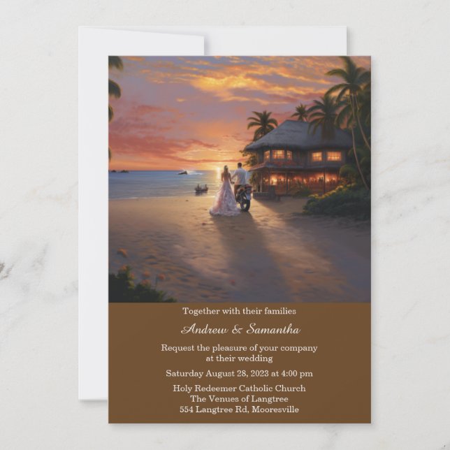 Personalised  Motorcycle Wedding  Invitation (Front)