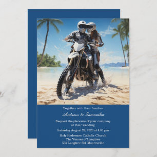 Personalised  Motorcycle Wedding  Invitation