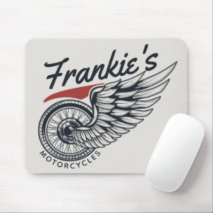 Personalised Motorcycles Flying Tire Biker Shop Mouse Pad