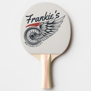Personalised Motorcycles Flying Tire Biker Shop Ping Pong Paddle