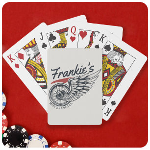 Personalised Motorcycles Flying Tire Biker Shop Playing Cards