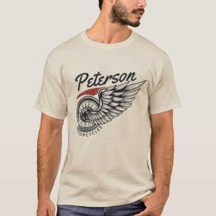 Personalised Motorcycles Flying Tire Biker Shop  T-Shirt