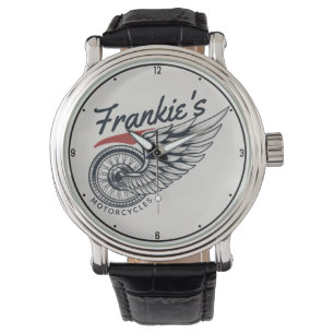 Personalised Motorcycles Flying Tire Biker Shop Watch