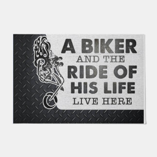 Personalised Motorcycling Lives Here, Biker Custom Doormat
