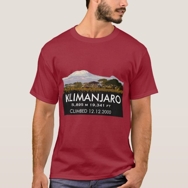Personalised Mount Kilimanjaro Climb Commemorative T-Shirt (Front)