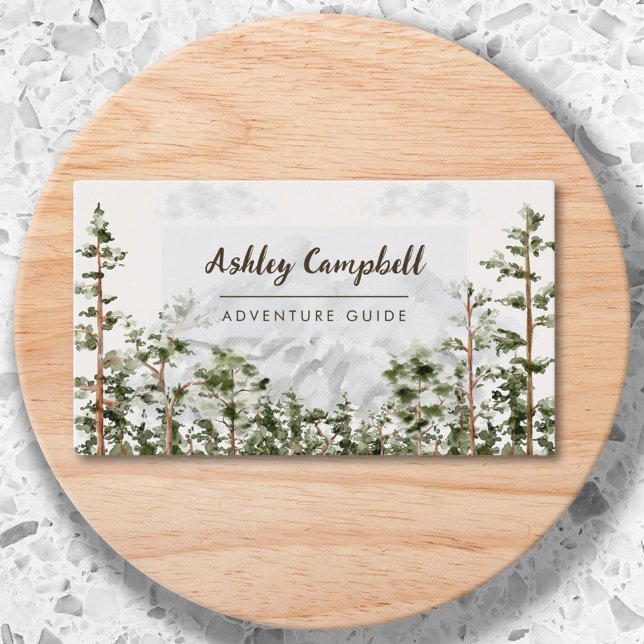 Personalised Mountain Forest Nature Business Card (Close up)