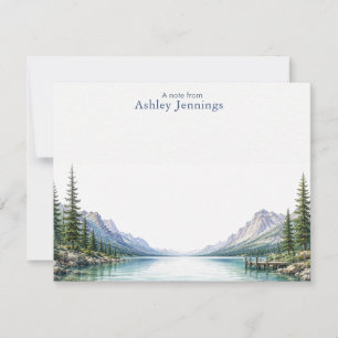 Personalised Mountain Note Cards   Lake Pine Tree