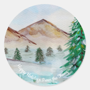 Personalised Mountain Pines Nature     Classic Round Sticker
