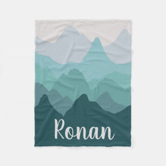 Personalised Mountain Range Fleece Blanket