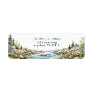 Personalised Mountain River Return Address