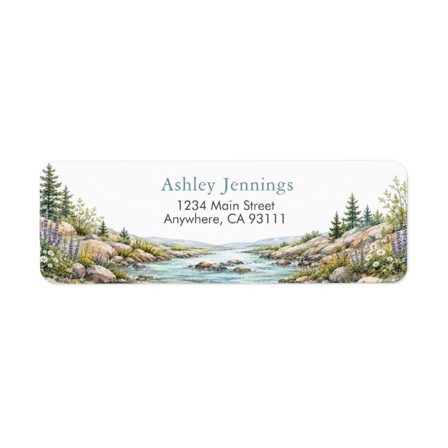 Personalised Mountain River Return Address  (Front)