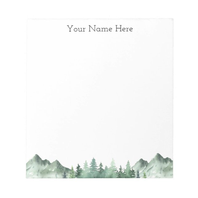 Personalised Mountain Trees Custom Notepad (Front)