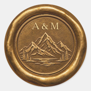 Personalised Mountain Wax Seal Sticker, Antique