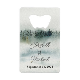 Personalised Mountain Wedding Bottle Opener Favour
