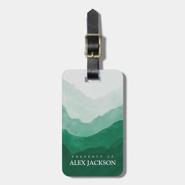 Personalised Mountains Outdoors Travel Luggage Tag (Front Vertical)