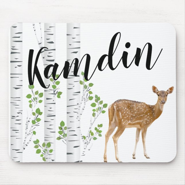 Personalised Mouse Pad Deer Doe Buck Forest Woodla (Front)