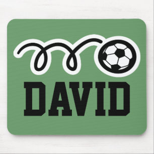 Personalised mouse pad gift with soccer ball print