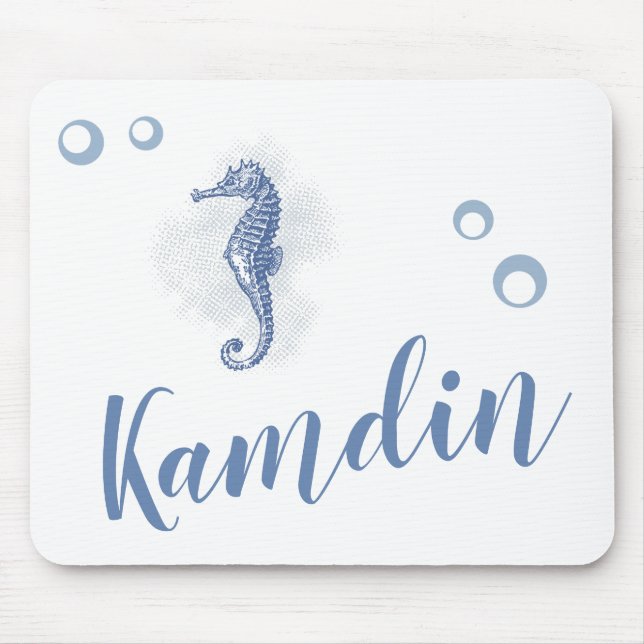 Personalised Mouse Pad Seahorse Ocean Beach Water (Front)