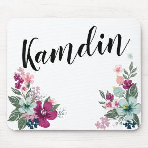 Personalised Mouse Pad Tropical Flower on White